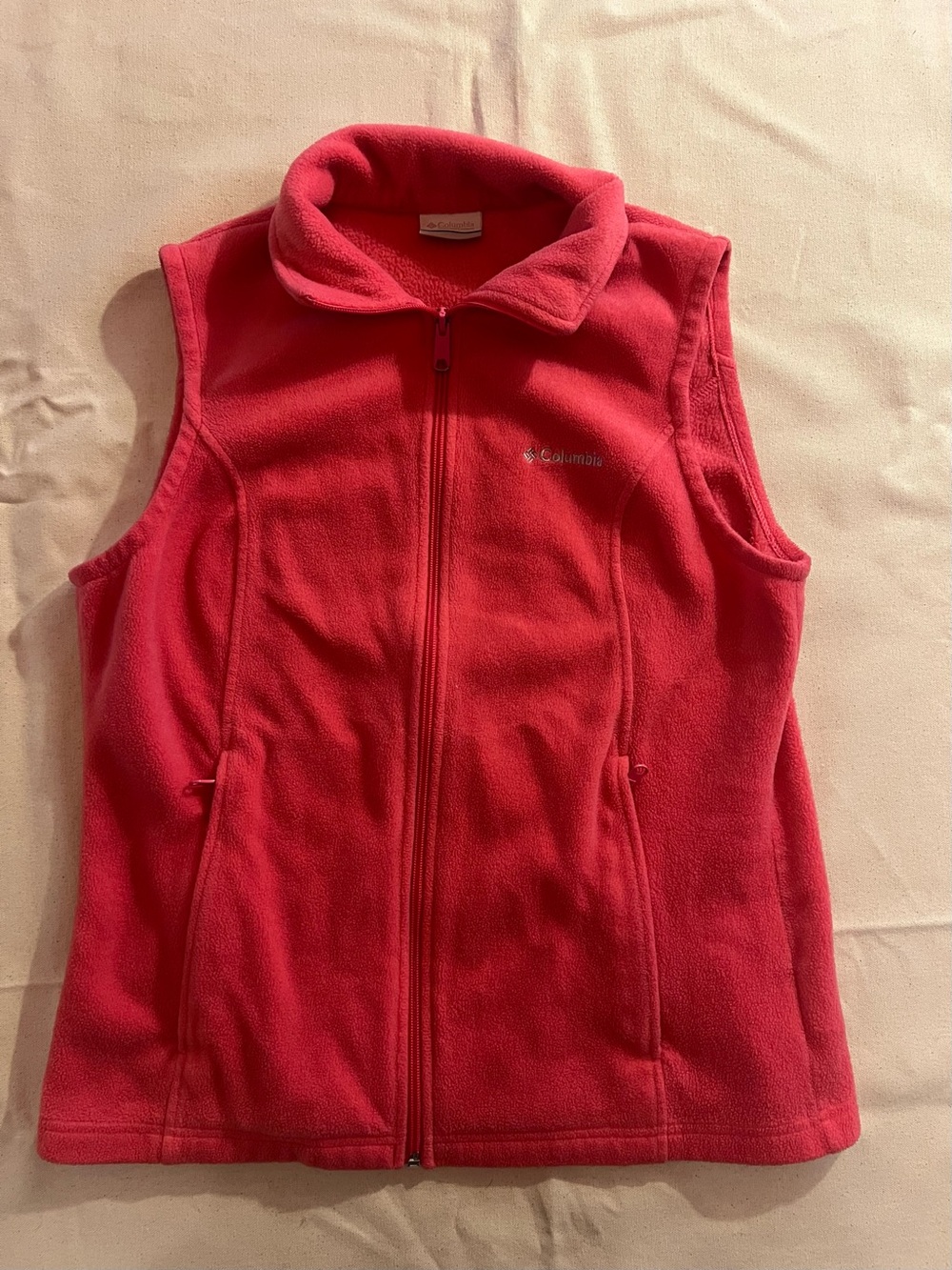 Columbia Women’s Bright Red Fleece Vest - Full Zip